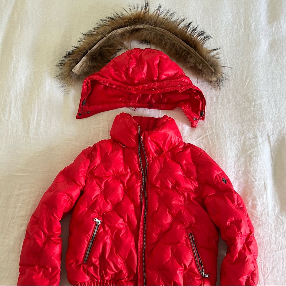 Bright Red Down Ski Puffer Jacket